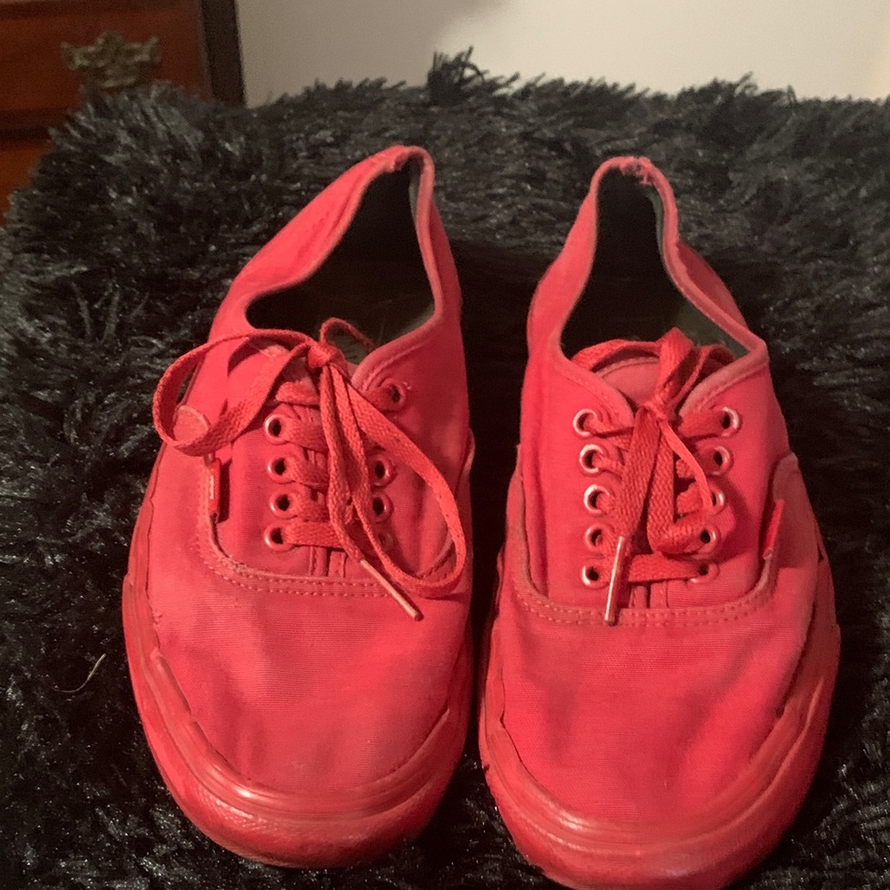 Vans Bold Red Canvas Sneakers